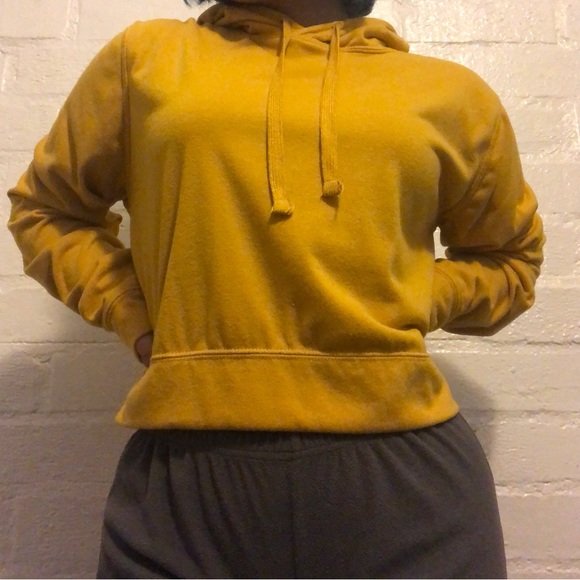 Cotton On Other Yellow Crop Hoodie Poshmark